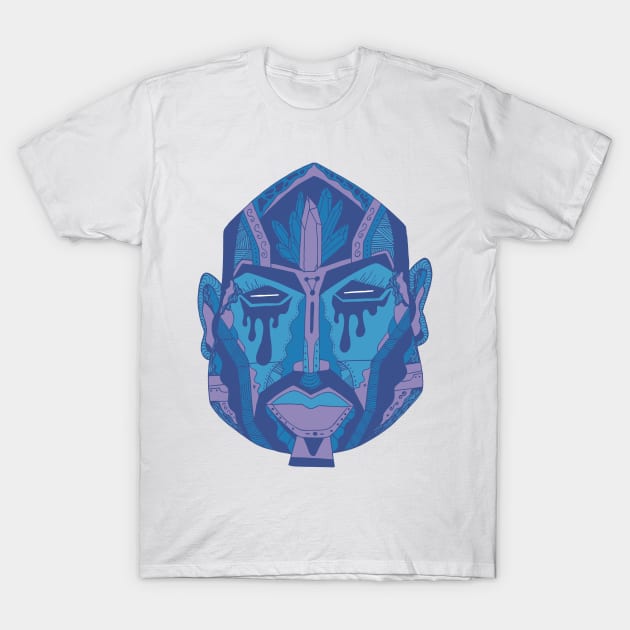 Mountain Blue African Mask No 9 T-Shirt by kenallouis